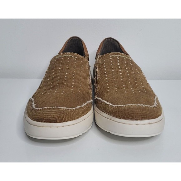 Roan by Bed Stu Kayson Slip On Shoes Mens 9 Canvas and Leather Loafers Brown main image 6